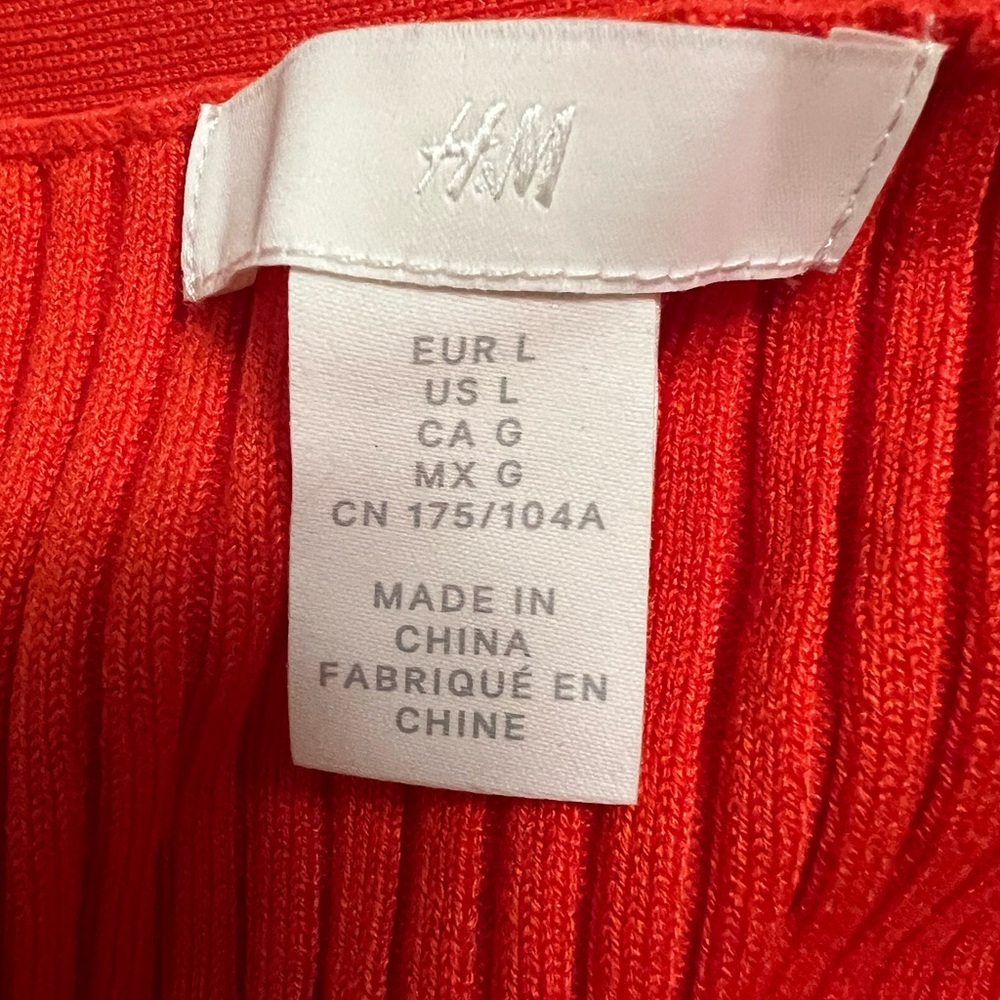 Orange Ribbed Cardigan - Picture 2 of 3
